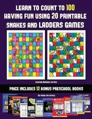 Counting Numbers for Kids (Learn to count to 100 having fun using 20 printable snakes and ladders games): A full-color workbook with 20 printable snakes and ladders games for preschool/kindergarten children. The price of this book includes 12 printable PD