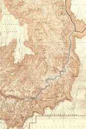 Grand Canyon Vintage Map Field Journal Notebook, 50 pages/25 sheets, 4x6