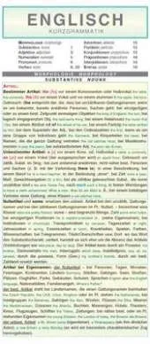 Englisch: Kurzgrammatik