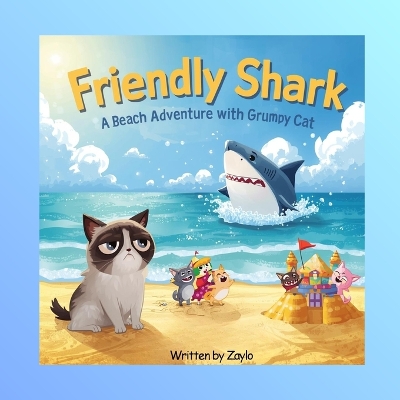 Friendly Shark: A Beach Adventure with Grumpy Cat