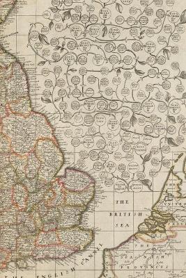 England, Scotland, and Ireland Vintage Map Field Journal Notebook, 50 pages/25 sheets, 4x6