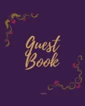 Guest Book - Golden Frame #5 on Pink Paper