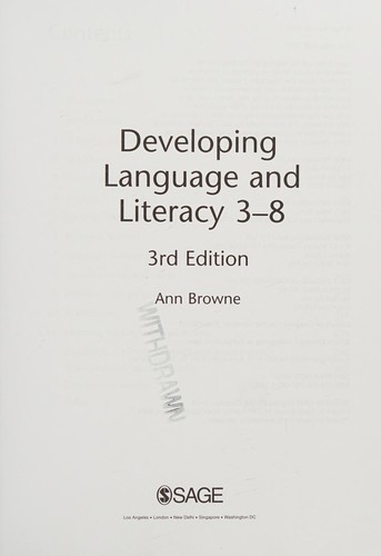 Developing Language and Literacy 3-8