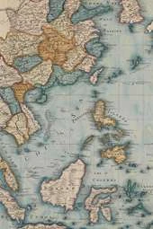 East Indies and China Vintage Map Field Journal Notebook, 50 pages/25 sheets, 4x6