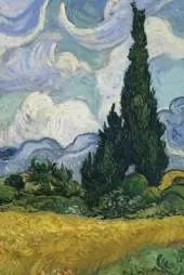 Vincent van Gogh's Wheat Field with Cypresses Field Journal Notebook, 50 pages/25 sheets, 4x6