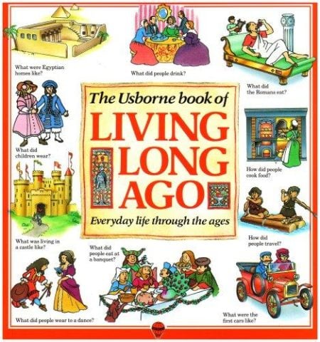 Living Long Ago: "Clothes and Fashion", "Travel and Transport", "Food and Eating" and "Houses and Homes"