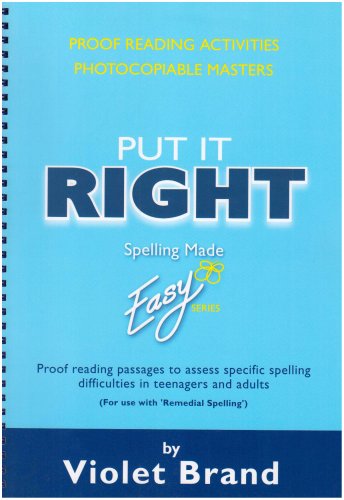 Put it Right: Proof-Reading Passages to Assess Specific Spelling Difficulties in Teenagers and Adults