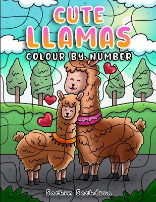 Cute Llamas Colour By Number: Coloring Book for Kids Ages 4-8, Teens and Adults