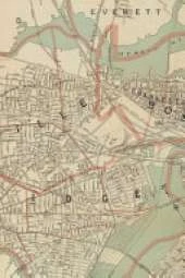 Cambridge / Somerville Vintage Map Field Journal Notebook, 50 pages/25 sheets, 4x6