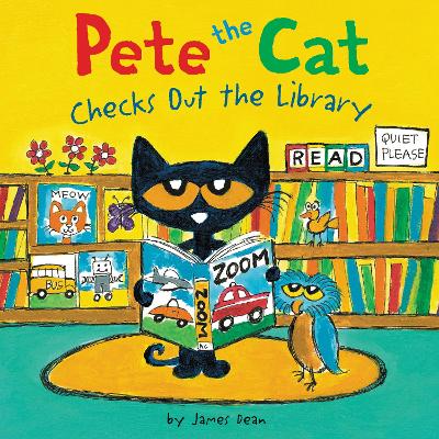 Pete the Cat Checks out the Library: Includes Over 30 Stickers!