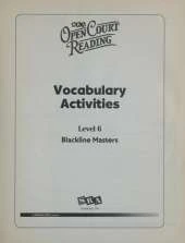 Open Court Vocabulary Activities Blackline Master, Level 6