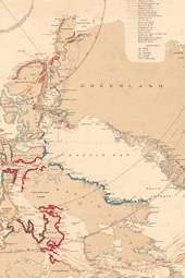 Northern Canada, Greenland, and Alaska Vintage Map Field Journal Notebook, 50 pages/25 sheets, 4x6