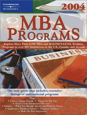 MBA Programs 2004, Guide to, 9