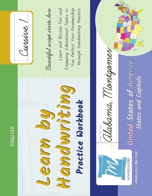 Handwriting Practice Workbook - United States of America, States and Capitals - Cursive, Level 1: Learn by Handwriting - Children and Adults - USSC1LE