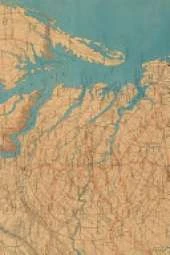 Eastern Virginia Vintage Map Field Journal Notebook, 50 pages/25 sheets, 4x6