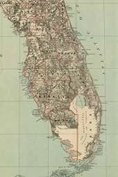 Florida Vintage Map Field Journal Notebook, 50 pages/25 sheets, 4x6