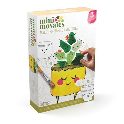 Mini Mosaics Happy Houseplants: Paint and Decorate Canvas Boards with Tumbled Glass—DIY Mixed-Media Craft Gift for Ages 6 and Up