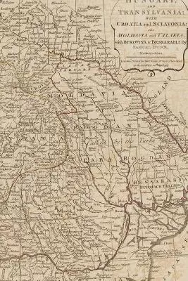 Hungary, Transylvania, Croatia Vintage Map Field Journal Notebook, 50 pages/25 sheets, 4x6