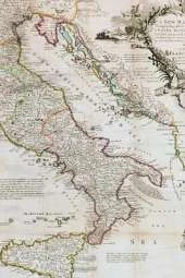 Italy Vintage Map Field Journal Notebook, 50 pages/25 sheets, 4x6