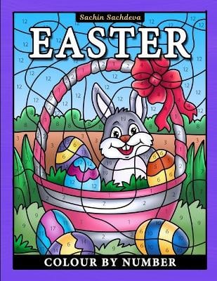Easter Colour by Number: Coloring Book for Kids ages 4-8