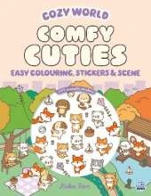 Cozy World Comfy Cuties: Easy Colouring and Sticker Scene for Teens, Young Adults and Adults