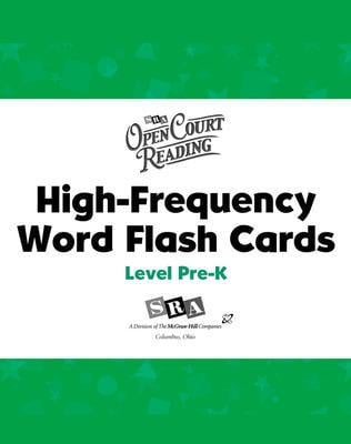 Open Court Reading PreK, High Frequency Flash Cards