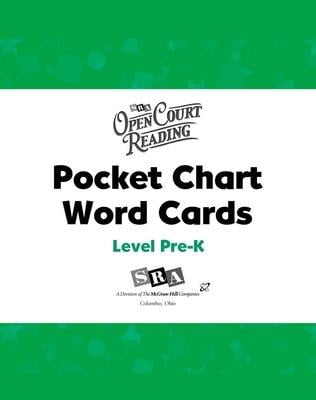 Open Court Reading PreK, Pocket Chart Word Cards
