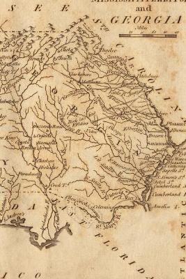 Mississippi and Georgia Vintage Map Field Journal Notebook, 50 pages/25 sheets, 4x6