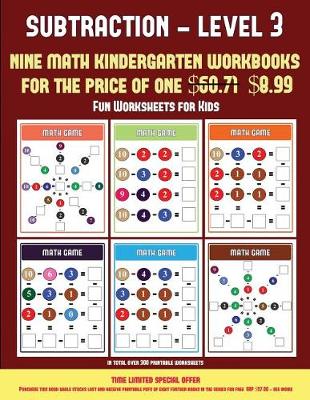 Fun Worksheets for Kids (Kindergarten Subtraction/Taking Away Level 3): 30 Full Color Preschool/Kindergarten Subtraction Worksheets (Includes 8 Printable Kindergarten PDF Books Worth $60.71)