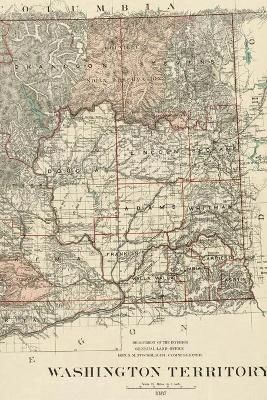 Washington Vintage Map Field Journal Notebook, 50 pages/25 sheets, 4x6