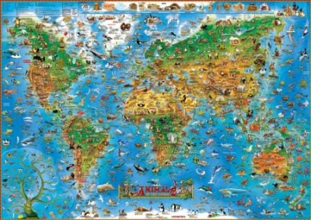 Animals of the World laminated with hanging strips