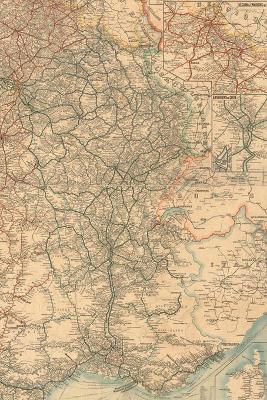 France Vintage Map Field Journal Notebook, 50 pages/25 sheets, 4x6