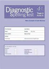 Diagnostic Spelling Tests: Test 3, Form A Pk10