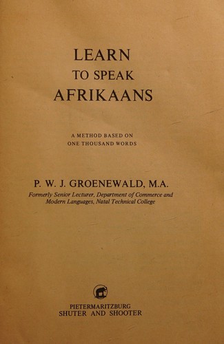 Learn to Speak Afrikaans