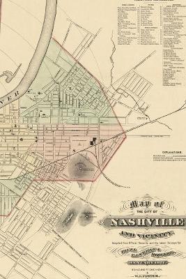 Nashville, Tennessee Vintage Map Field Journal Notebook, 50 pages/25 sheets, 4x6
