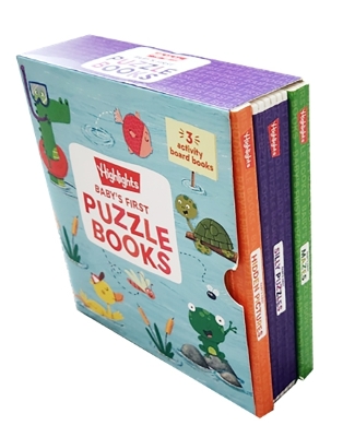 Baby’s First Puzzle Books: Interactive Board Books for Babies and Toddlers, 3 Fun Activity Books with Foam Puzzle Pieces, Mazes, Silly Scenes for Play Time