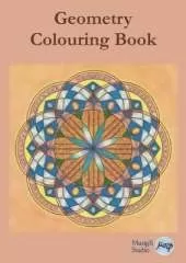 Geometry Colouring Book: Relaxing Colouring with Coloured Outlines and Appendix of Virtue Cards