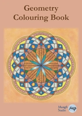 Geometry Colouring Book: Relaxing Colouring with Coloured Outlines and Appendix of Virtue Cards