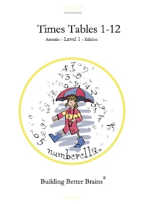 Numberella Mathematics Books - Multiplication Times Tables 1-12, Level 1. Children from 6-9: Antonio Edition