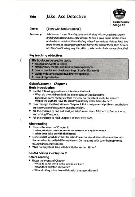 Storyworlds Bridges Stage 10 Jake Ace Detective Guided Reading Card