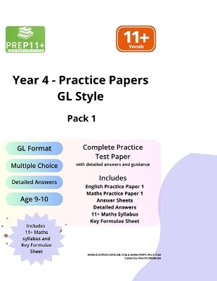 Year 4 GL Practice Papers for 11+ Prep - Maths and English - Pack 1: Essential checkpoint at the end of year 4