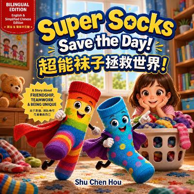 Super Socks Save the Day 超能袜子拯救世界: English & Simplified Chinese Bilingual Picture Book: A Heartwarming Story About Friendship, Teamwork, Confidence, and Celebrating Differences