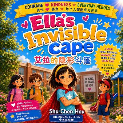 Ella’s Invisible Cape 艾拉的隐形斗篷: English & Simplified Chinese Bilingual Picture Book About Courage, Kindness, Friendship, and Everyday Heroes