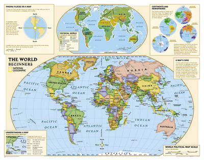 Kids Beginners World Education (Grades K-3) Flat: Wall Maps Education
