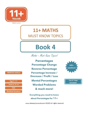 11+ Maths - Book 4: Percentages - Everything you need to know!