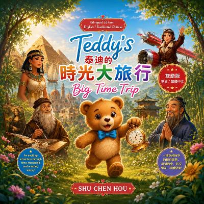 Teddy's Big Time Trip 泰迪的時光大旅行: English & Traditional Chinese Bilingual Picture Book: A Time-Travel Adventure Through History, Friendship, Curiosity, and Learning