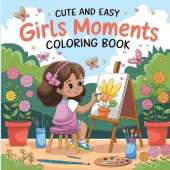 Cute and Easy Girls Moments Coloring Book: Girl Coloring Book, Fun Girly Coloring Book for Young Girls, Simple Coloring Book for Girls 6-12