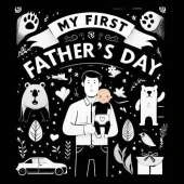 High Contrast Baby Book - Father's Day: My First Fathers Day For Newborn, Babies, Infants High Contrast Baby Book of Family days Black and White Baby Book