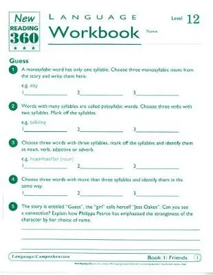 New Reading 360 Language Workbook 12