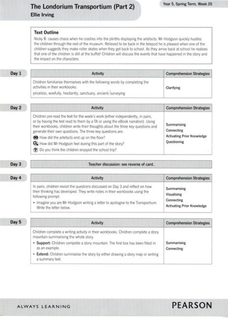 Bug Club Comprehension Year 5 Magazine Short story 3 T2 W10 Card